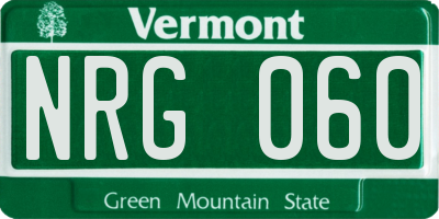 VT license plate NRG060