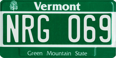 VT license plate NRG069
