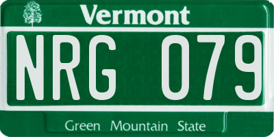 VT license plate NRG079