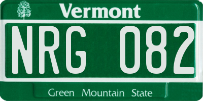 VT license plate NRG082