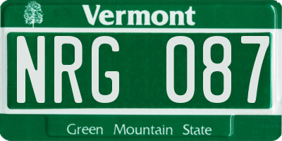 VT license plate NRG087