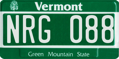 VT license plate NRG088