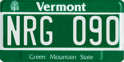 VT license plate NRG090