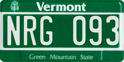 VT license plate NRG093