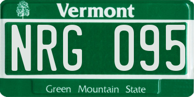 VT license plate NRG095