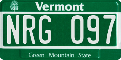 VT license plate NRG097