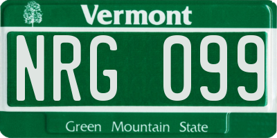 VT license plate NRG099