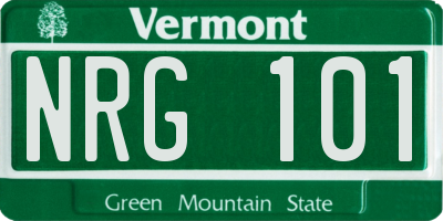 VT license plate NRG101