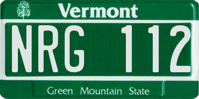 VT license plate NRG112