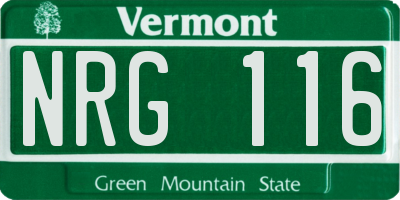 VT license plate NRG116