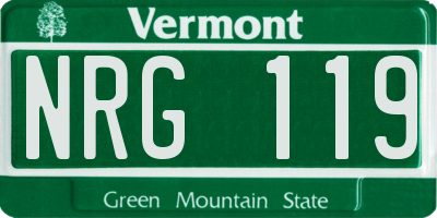 VT license plate NRG119