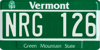 VT license plate NRG126