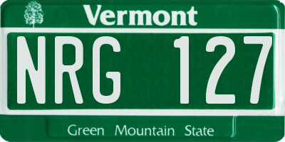 VT license plate NRG127
