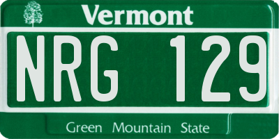 VT license plate NRG129