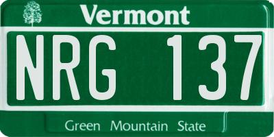 VT license plate NRG137