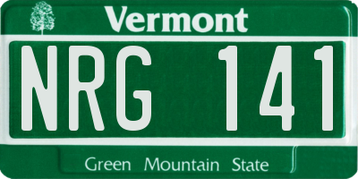 VT license plate NRG141
