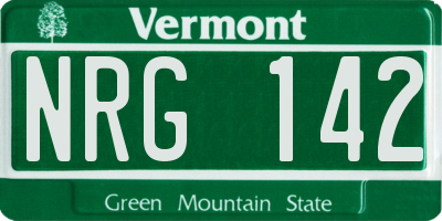 VT license plate NRG142
