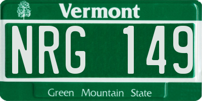 VT license plate NRG149