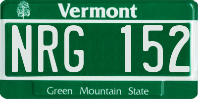 VT license plate NRG152