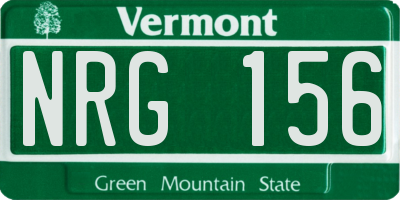VT license plate NRG156