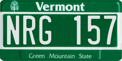 VT license plate NRG157