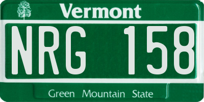 VT license plate NRG158