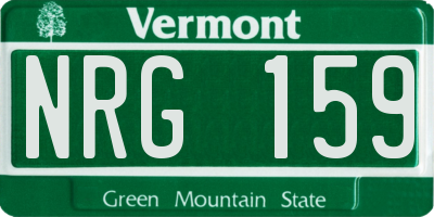 VT license plate NRG159