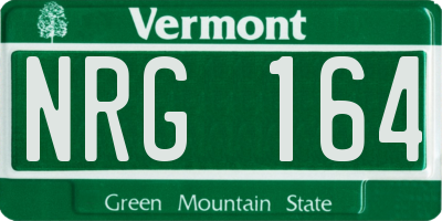 VT license plate NRG164