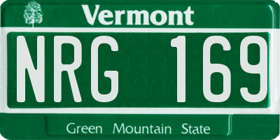 VT license plate NRG169