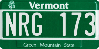 VT license plate NRG173