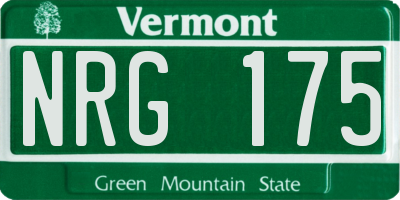 VT license plate NRG175