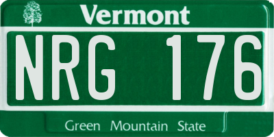 VT license plate NRG176