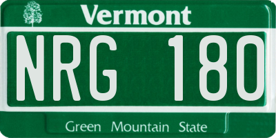 VT license plate NRG180