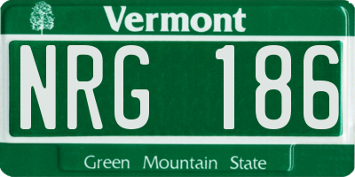 VT license plate NRG186