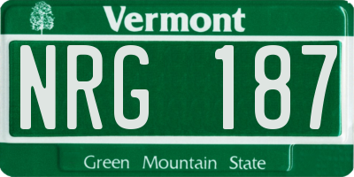 VT license plate NRG187