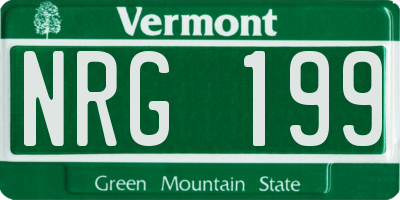 VT license plate NRG199