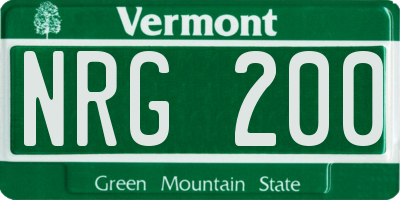 VT license plate NRG200