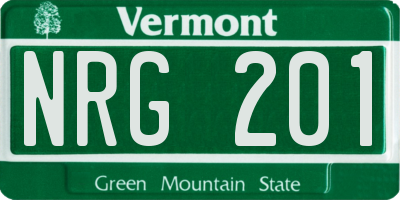 VT license plate NRG201