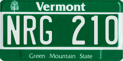 VT license plate NRG210