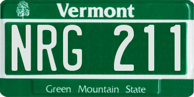 VT license plate NRG211