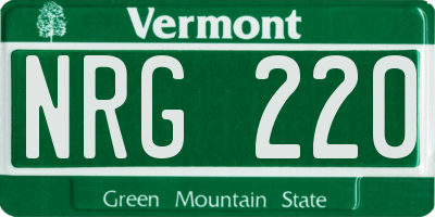 VT license plate NRG220