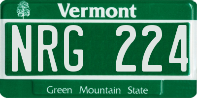 VT license plate NRG224