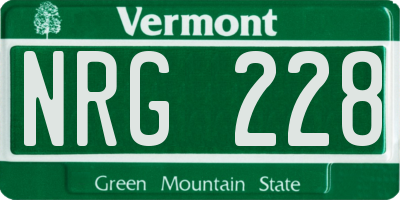 VT license plate NRG228