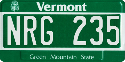 VT license plate NRG235