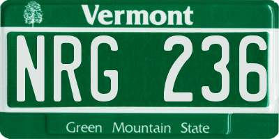 VT license plate NRG236
