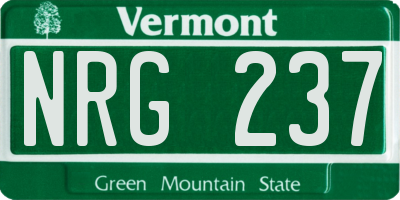 VT license plate NRG237