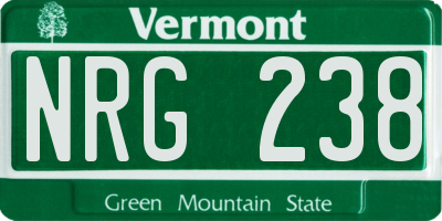 VT license plate NRG238