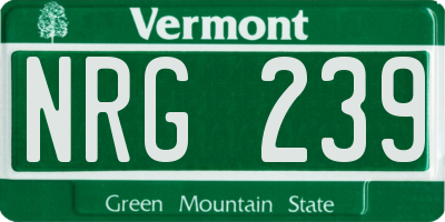 VT license plate NRG239