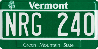 VT license plate NRG240