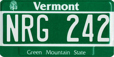 VT license plate NRG242